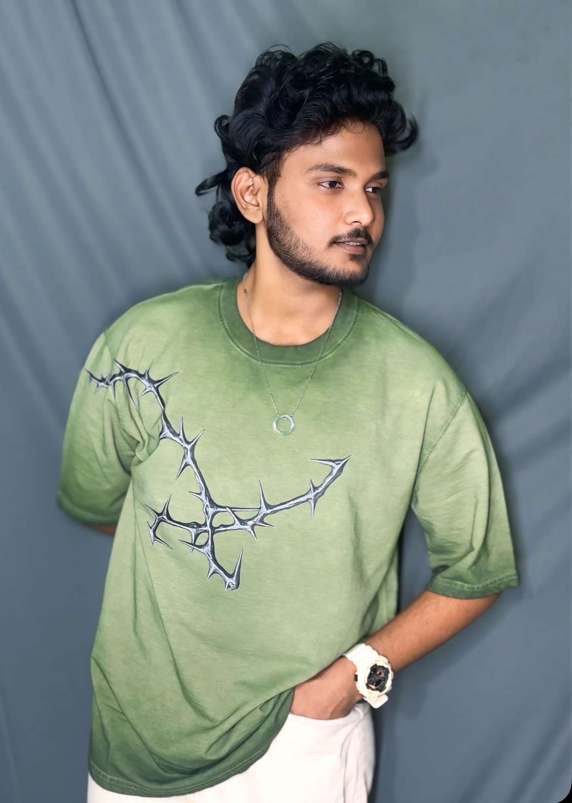 chrome thorn oversized – sun faded green chrome thorn oversized – sun faded green