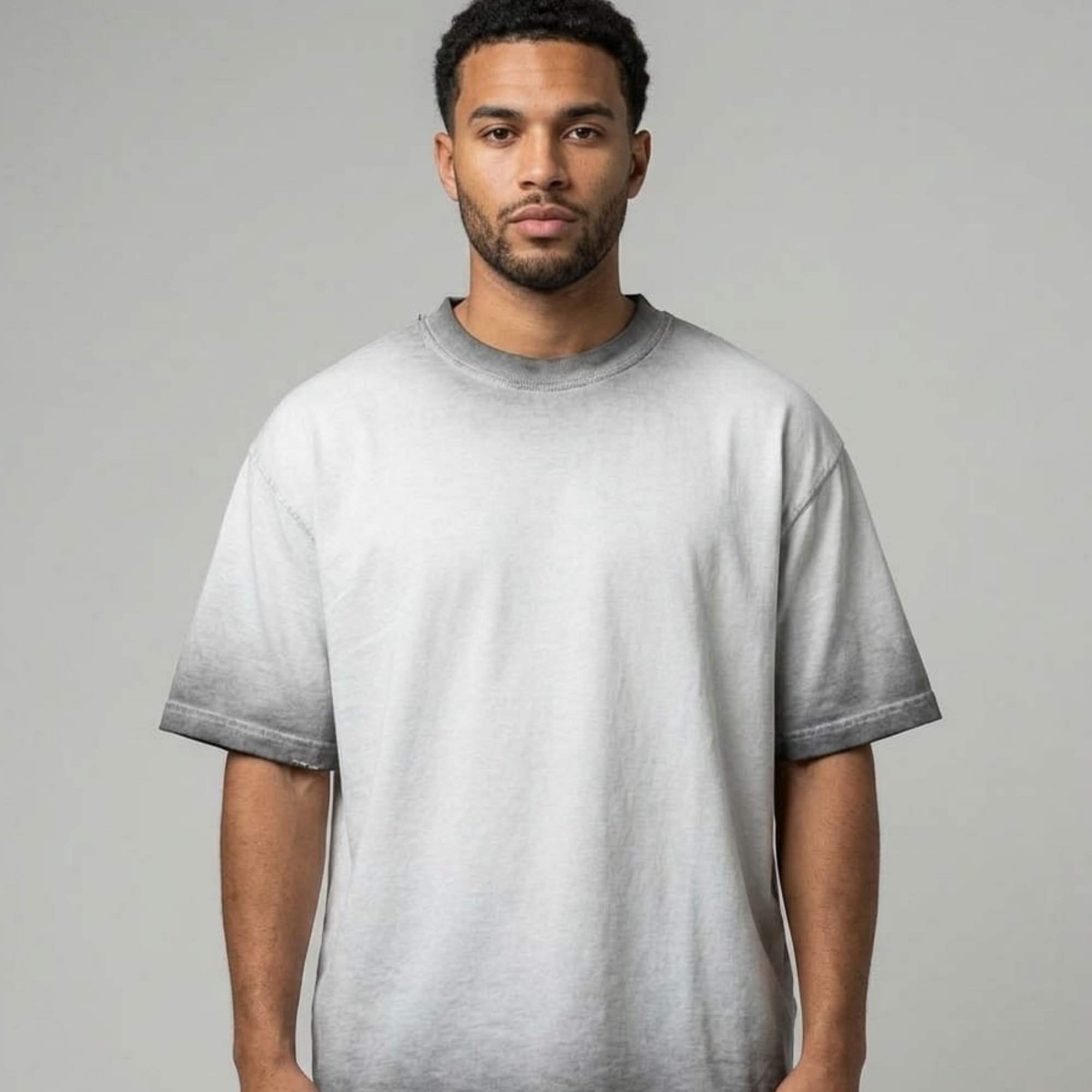 wingslabel plain oversized sun faded white tshirt front pose.jpg wingslabel plain oversized sun faded white tshirt front pose.jpg